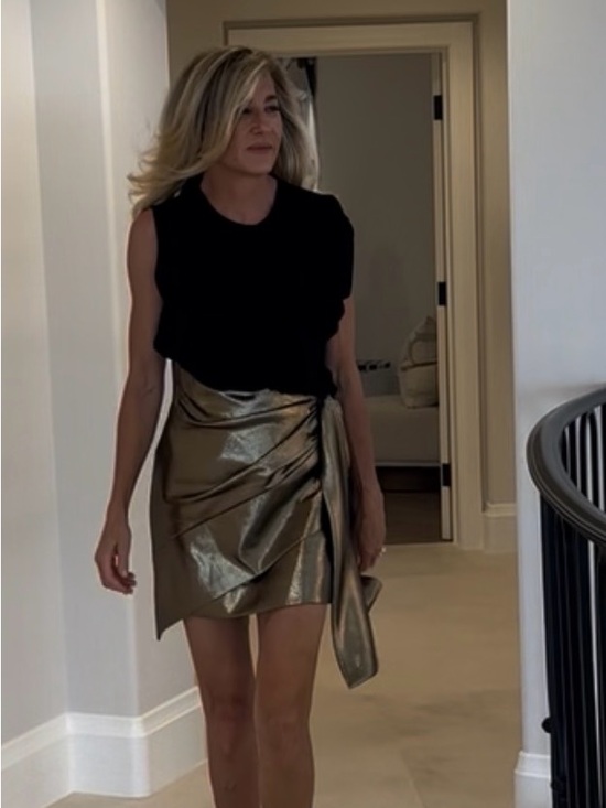 Saint Laurent Dresses & Skirts - Saint Laurent Metallic Gold Wrap Mini Skirt 38